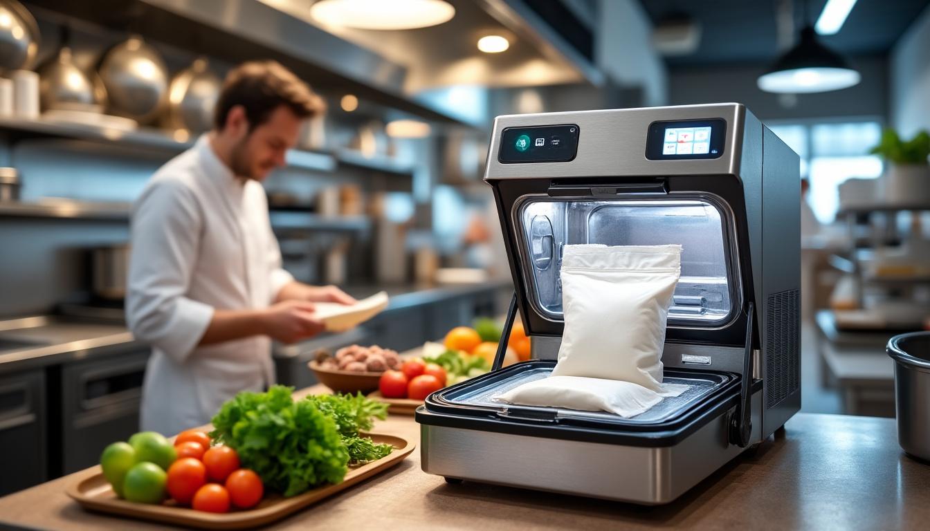découvrez notre machine sous vide professionnelle, conçue pour des performances optimales et des usages intensifs en milieu professionnel, assurant conservation et qualité exceptionnelles.