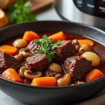 découvrez une recette traditionnelle de bœuf bourguignon rapide et facile à réaliser avec votre cookeo. savourez un plat mijoté riche en saveurs en un temps réduit.