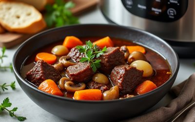 Accueil 11 Bœuf bourguignon au Cookeo : recette traditionnelle express