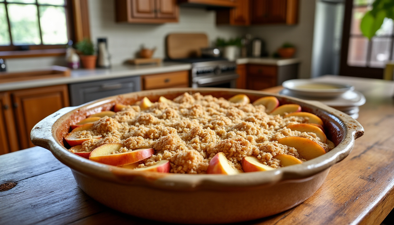 Crumble aux pommes au Thermomix : croustillant et fondant 1 découvrez la recette facile du crumble aux pommes au thermomix, délicieusement croustillant et fondant, parfait pour toutes les occasions.