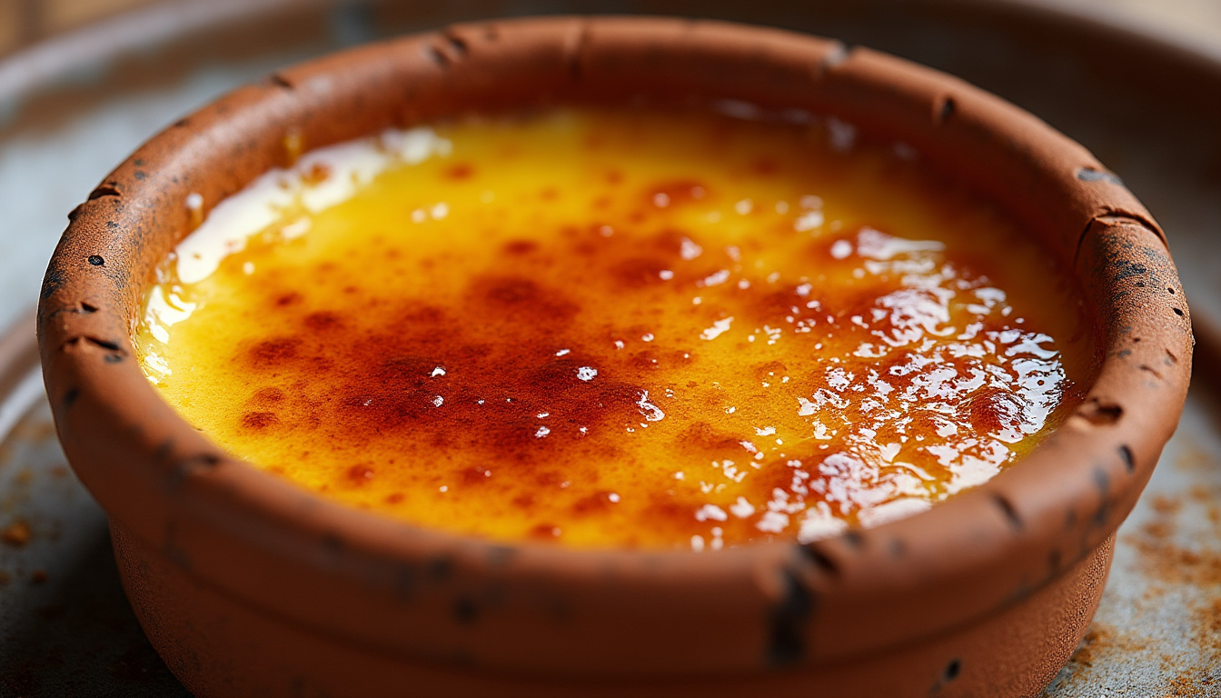 découvrez la recette parfaite de la crème brûlée au thermomix, alliant une texture lisse et un caramel croquant pour un dessert exquis et facile à réaliser.